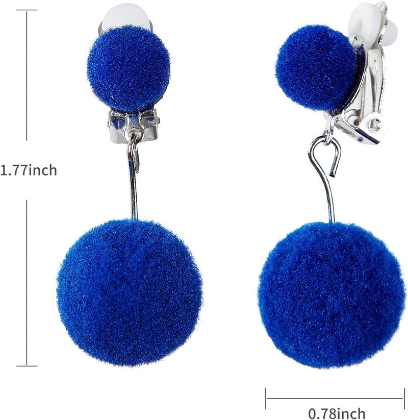 Fancheer Green Glasses with Blue Clip-on Earrings Round Metal No Lens Costume Accessories - Image 3
